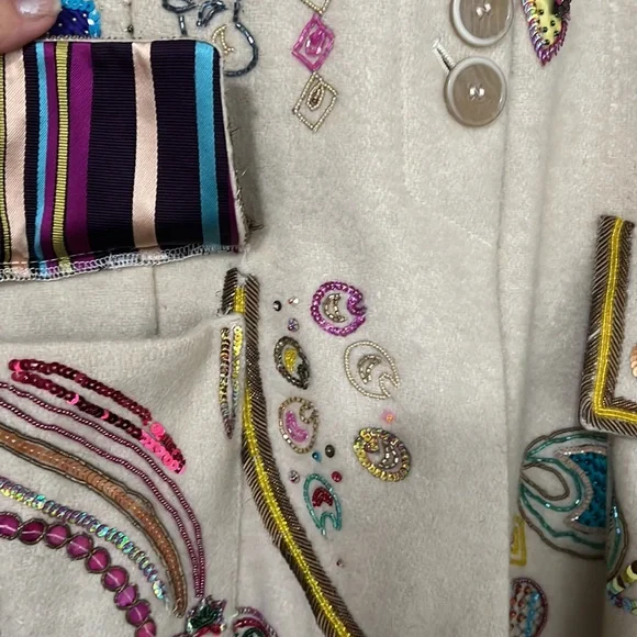 Etro Vintage Hand Beaded Multi Colored Coat - Picture 4 of 11